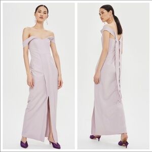 Topshop Lavender Crepe Bandeau Column Dress, sz12